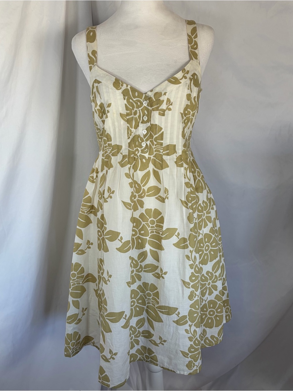 Weekend Max Mara Cream Dress with Olive Floral Print